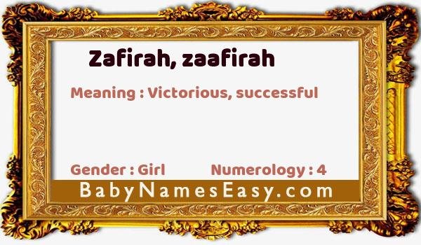 Zafirah, zaafirah name meaning